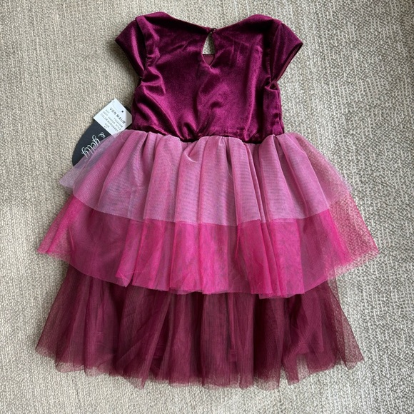 NWT ~ AVA & YELLY BURGUNDY PARTY DRESS - Picture 5 of 9